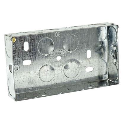 Picture of Flush Metal Back Box 2 Gang 25mm