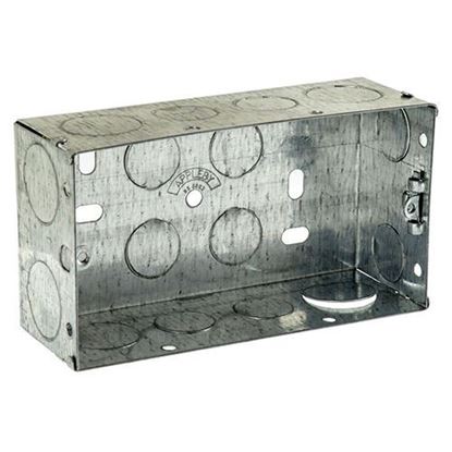 Picture of Flush Metal Back Box 2 Gang 35mm