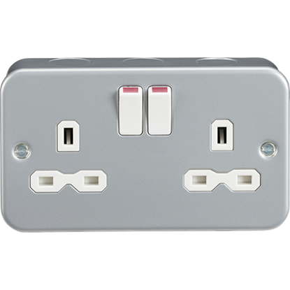 Picture of Metal Clad 13A 2 Gang Double Pole Switched Socket