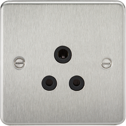 Picture of 5A Unswitched Socket - Brushed Chrome with Black Insert
