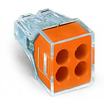 Picture of 773-104 Push Wire Connector for Junction Boxes 4-Conductor 2.5mm²