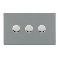 Picture of Sheer Screwless SS/WH 3 Gang 2 WAY 400W Push On/Off Resistive Dimmer