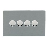 Picture of Sheer Screwless SS/WH 4 Gang 2 WAY 400W (Max wattage per Gang is 300W) Push On/Off Resistive Dimmer