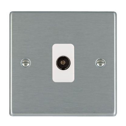 Picture of Hartland SS/WH 1 Gang Non Isolated Television 1 in/1 out Coaxial Socket