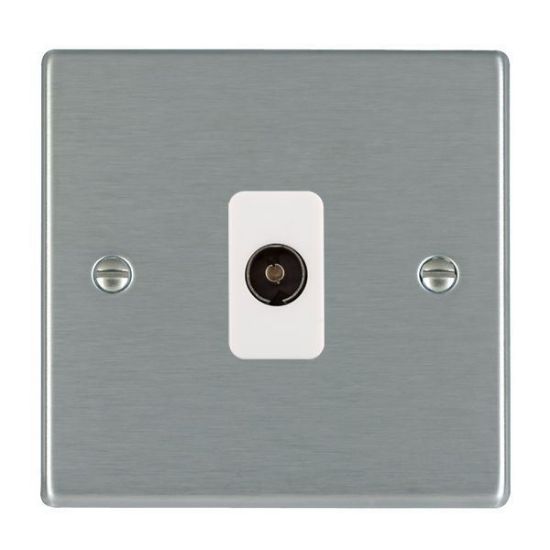 Picture of Hartland SS/WH 1 Gang Non Isolated Television 1 in/1 out Coaxial Socket