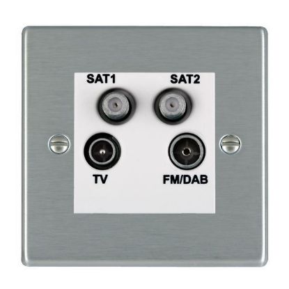 Picture of Hartland SS/WH TV + FM + Satellite + Satellite DTV Screened Non Isolated Socket