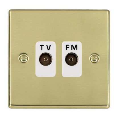 Picture of Hartland PB/WH 2G Isolated TV/FM 1 in/2 out Coaxial Socket