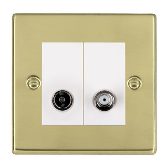 Picture of Hartland PB/WH 1G TV + 1G Satellite Coaxial Sockets