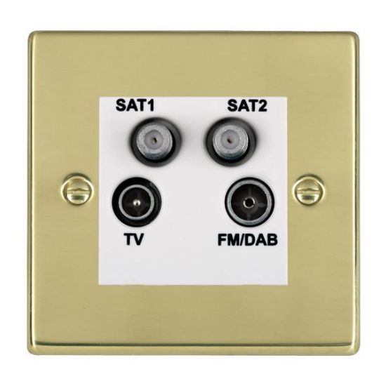 Picture of Hartland PB/WH TV + FM + Satellite + Satellite DTV Screened Non Isolated Socket