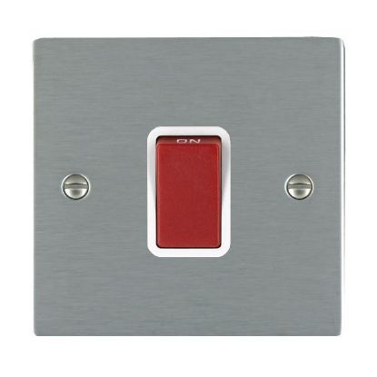 Picture of Sheer SS/WH 1 Gang 45A Double Pole Switch Red