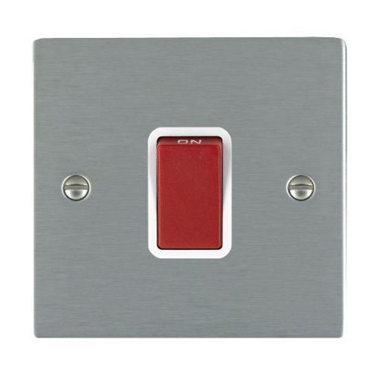 Picture of Sheer SS/WH 1 Gang 45A Double Pole Switch Red