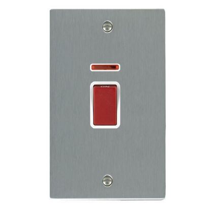 Picture of Sheer SS/WH 1 Gang Vertical 45A Double Pole Switch Red + Neon