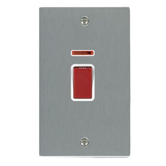 Picture of Sheer SS/WH 1 Gang Vertical 45A Double Pole Switch Red + Neon