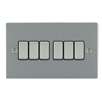 Picture of Sheer SS/BL 6 Gang 2 WAY 10AX Rocker Switch