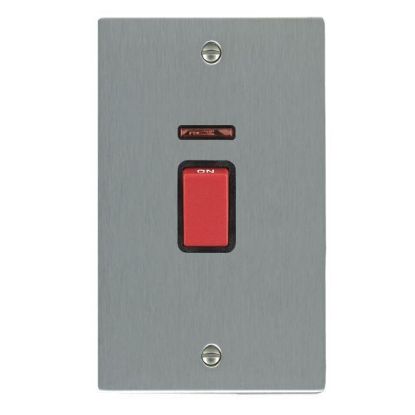 Picture of Sheer SS/BL 1 Gang Vertical 45A Double Pole Switch Red + Neon