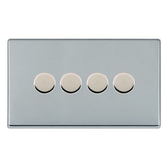 Picture of Hartland Screwless BC/BL 4 Gang 2 WAY 400W (Max wattage per Gang is 300W) Push On/Off Resistive Dimmer