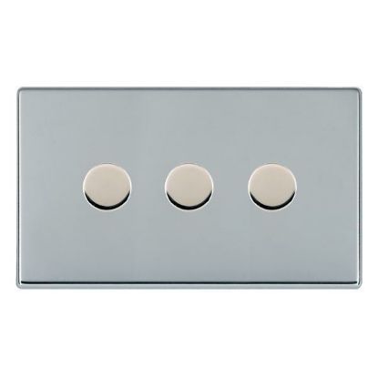 Picture of Hartland Screwless BC/WH 3 Gang 2 WAY 400W Push On/Off Resistive Dimmer