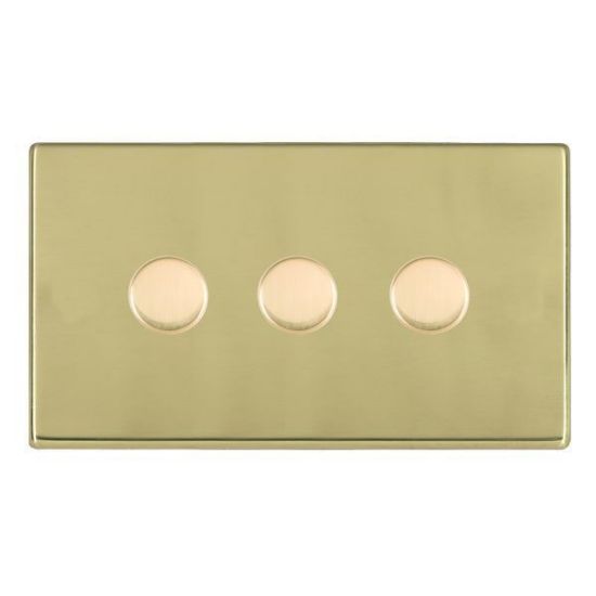 Picture of Hartland Screwless PB/BL 3 Gang 2 WAY 400W Push On/Off Resistive Dimmer