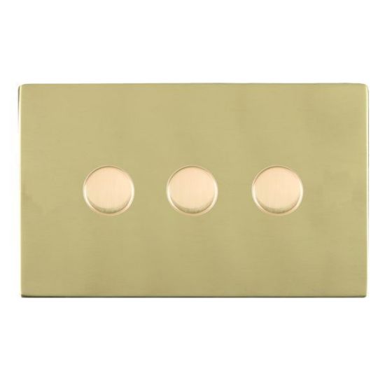 Picture of Sheer Screwless PB/BL 3 Gang 2 WAY 400W Push On/Off Resistive Dimmer