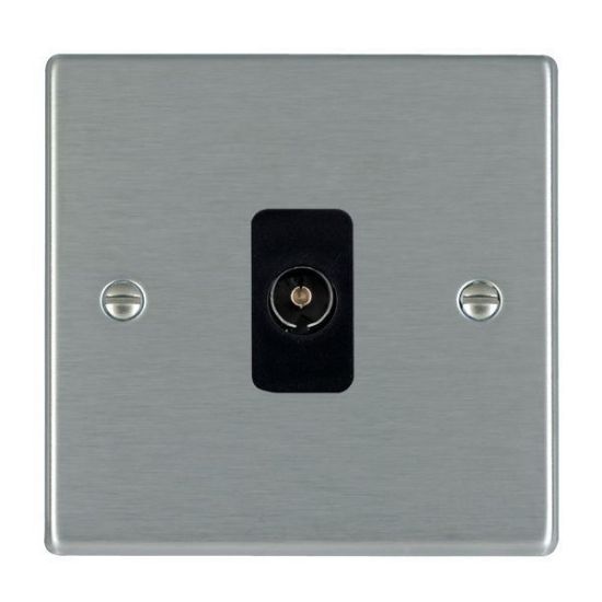 Picture of Hartland SS/BL 1 Gang Non Isolated Television 1 in/1 out Coaxial Socket