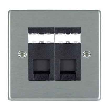 Picture of Hartland SS/BL 2 Gang RJ45 CAT5e Outlet