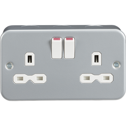 Picture of Metal Clad 13A 2 Gang Double Pole Switched Socket