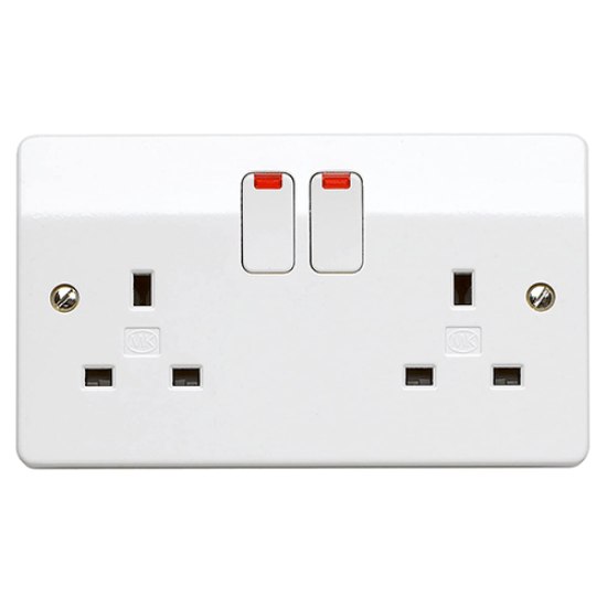 Picture of 13A 2 Gang Double Pole Switch Socket with Neon