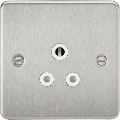 Picture of 5A Unswitched Socket - Brushed Chrome with White Insert