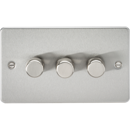 Picture of 3 Gang 2 Way 10-200W (5-150W LED) Trailing Edge Dimmer - Brushed Chrome