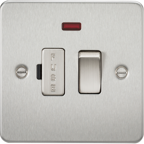 Picture of 13A Switched Fused Spur Unit with Neon - Brushed Chrome