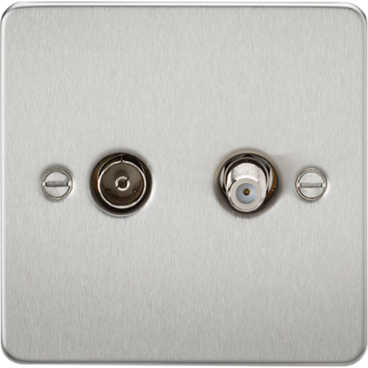 Picture of TV and SAT TV Outlet (Isolated) - Brushed Chrome