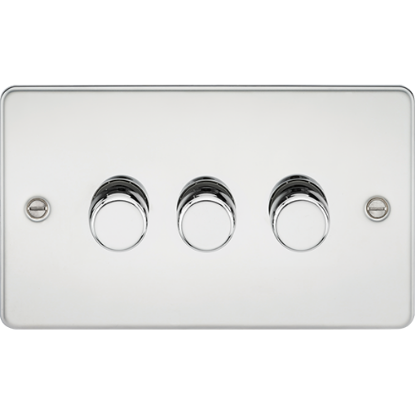 Picture of 3 Gang 2 Way 10-200W (5-150W LED) Trailing Edge Dimmer - Polished Chrome