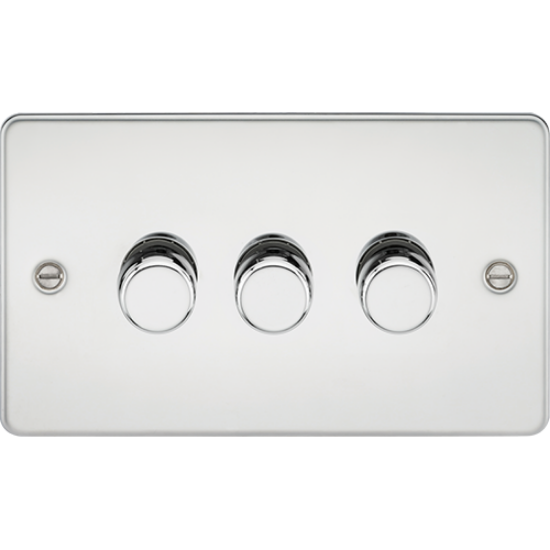 Picture of 3 Gang 2 Way 10-200W (5-150W LED) Trailing Edge Dimmer - Polished Chrome