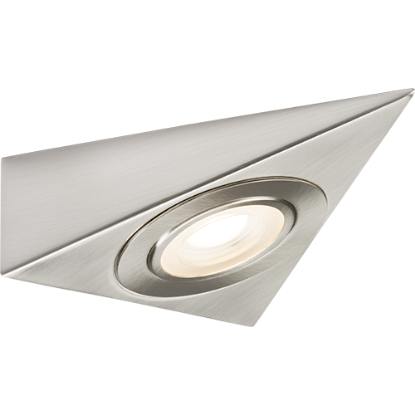 Picture of 230V LED Triangular Under Cabinet Light - Brushed Chrome 3000K