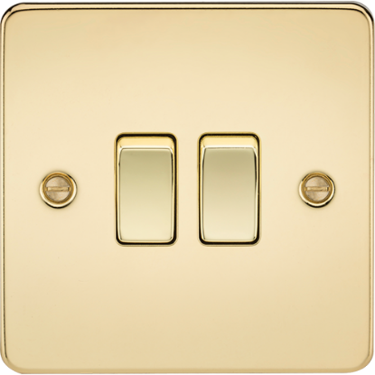 Picture of 10AX 2 Gang 2 Way Switch - Polished Brass