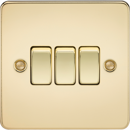 Picture of 10AX 3 Gang 2 Way Switch - Polished Brass