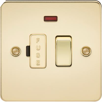 Picture of 13A Switched Fused Spur Unit with Neon - Polished Brass