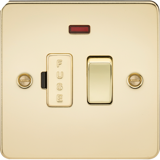 Picture of 13A Switched Fused Spur Unit with Neon - Polished Brass