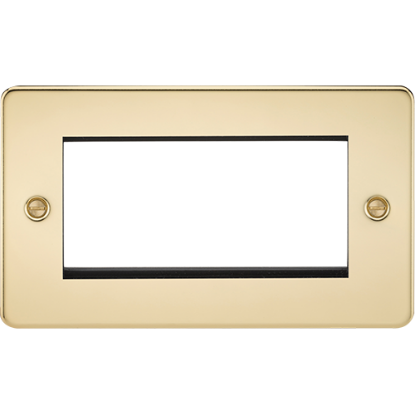 Picture of 4 Gang Modular Faceplate - Polished Brass