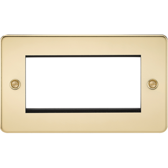 Picture of 4 Gang Modular Faceplate - Polished Brass