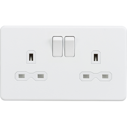 Picture of 13A 2 Gang Double Pole Switched Socket - Matt White