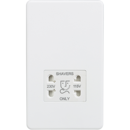 Picture of 115/230V Dual Voltage Shaver Socket - Matt White