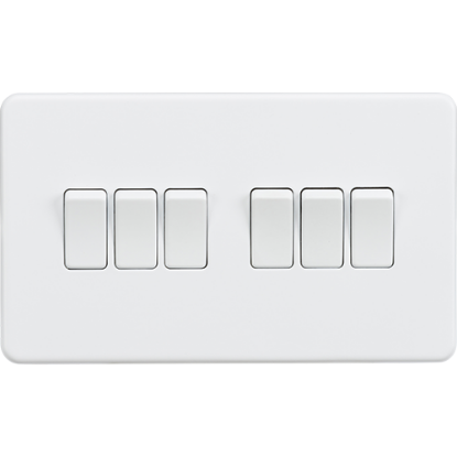 Picture of 10AX 6 Gang 2 Way Switch - Matt White