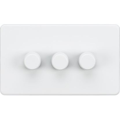 Picture of 3 Gang 2 Way 10-200W (5-150W LED) Trailing Edge Dimmer - Matt White