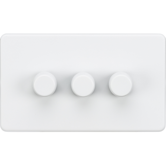 Picture of 3 Gang 2 Way 10-200W (5-150W LED) Trailing Edge Dimmer - Matt White