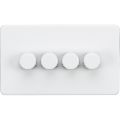 Picture of 4 Gang 2 Way 10-200W (5-150W LED) Trailing Edge Dimmer - Matt White