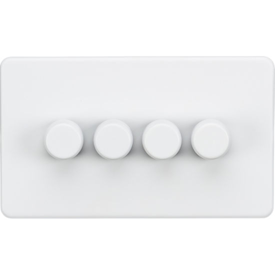 Picture of 4 Gang 2 Way 10-200W (5-150W LED) Trailing Edge Dimmer - Matt White