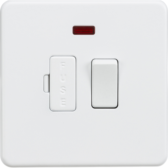 Picture of 13A Switched Fused Spur Unit with Neon - Matt White