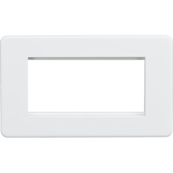 Picture of 4 Gang Modular Faceplate - Matt White