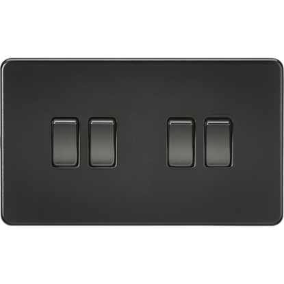 Picture of 10AX 4 Gang 2 Way Switch - Matt Black